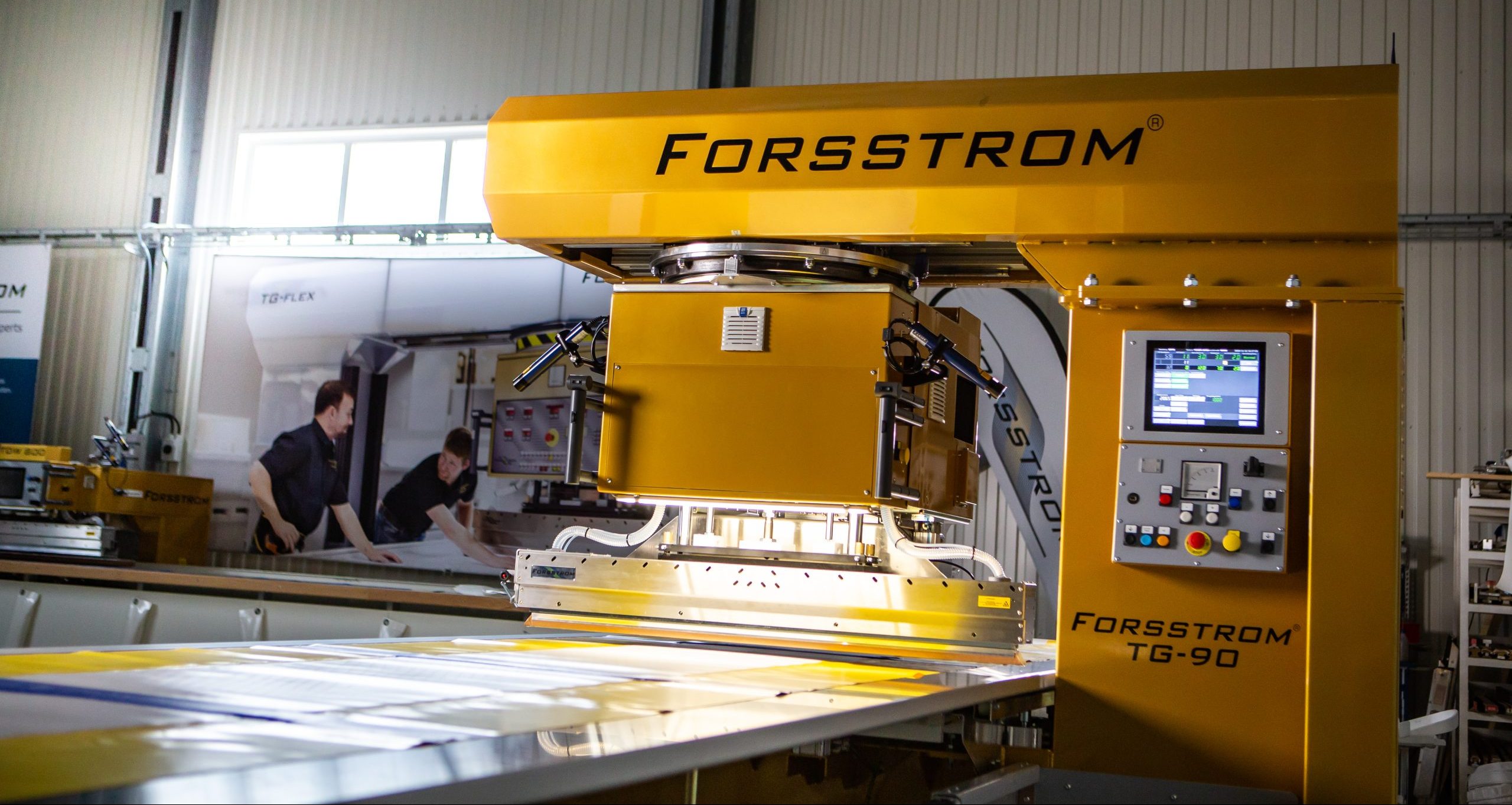 This is a picture of Forsstrom's TG-90 Mega high frequency welding machine.
